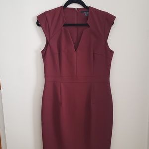 French Connection Stretch Dress in Cranberry